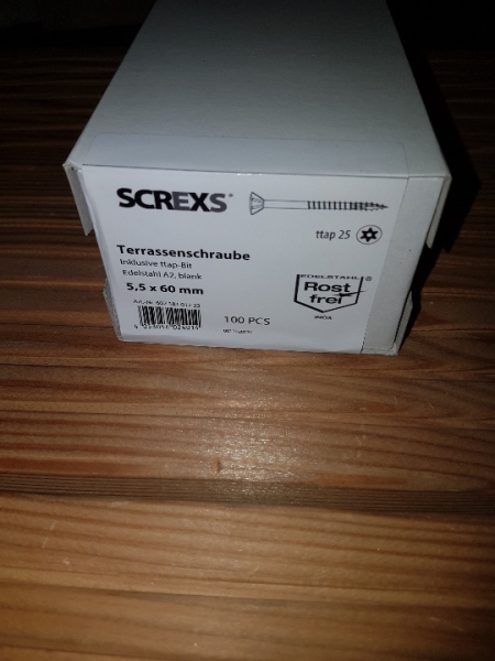 Screxs Terrassenschrauben Edelstahl A2, blank mit ttap-Bit