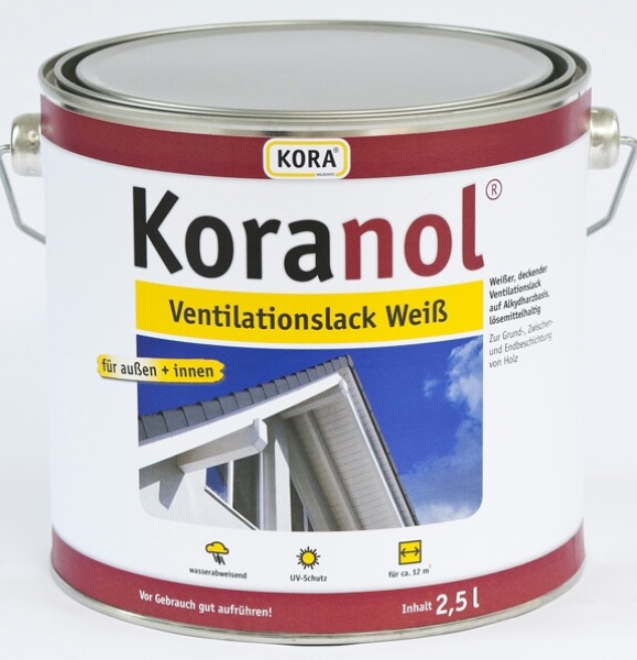 Koranol Ventilationslack Weiß 2,5l Eimer